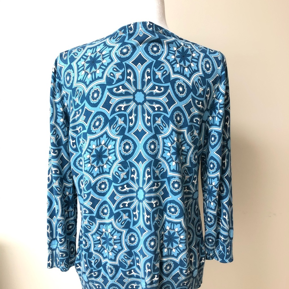 Talbots Blue Design Cardigan - Picture 3 of 5